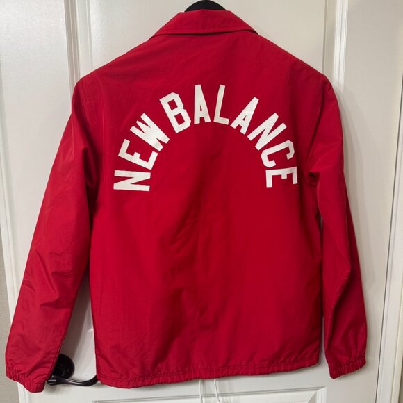 New Balance Men's Red and White Coaches Jacket - S - Picture 2 of 5